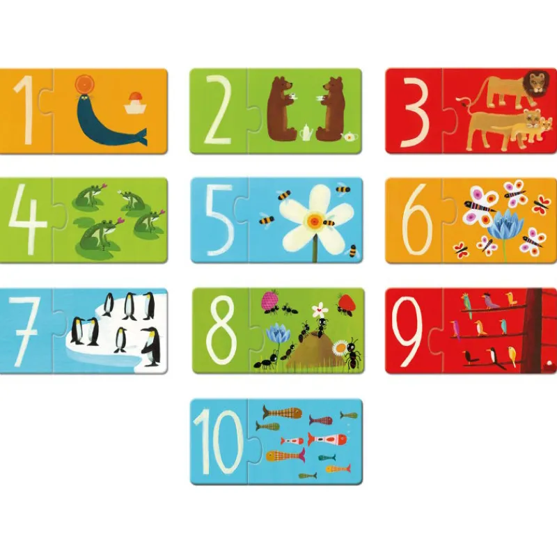 Djeco 10 puzzles duo "Chiffres" 8151<Enfant Puzzle Djeco | Puzzles 1er Age