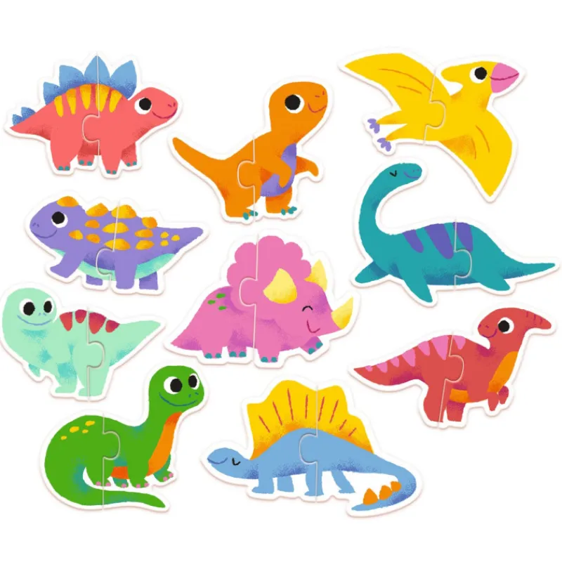 Djeco 10 puzzles duo "Dinos" 8263<Enfant Puzzle Djeco | Puzzles Dès 2 Ans: 2, 12 Et 24 Pcs