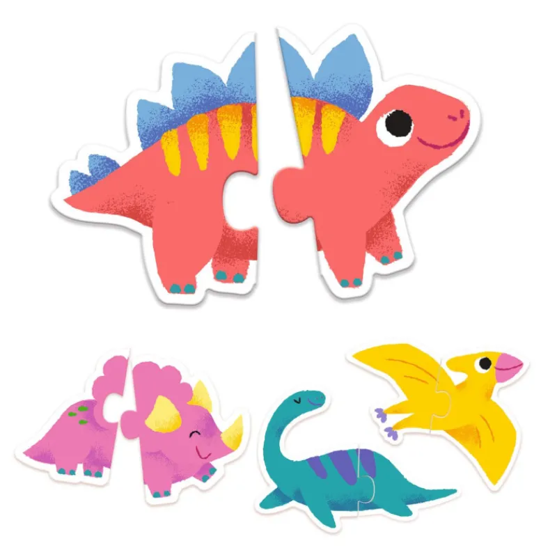 Djeco 10 puzzles duo "Dinos" 8263<Enfant Puzzle Djeco | Puzzles Dès 2 Ans: 2, 12 Et 24 Pcs