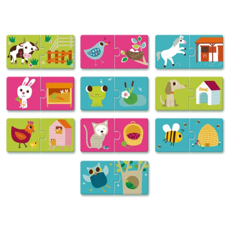 Djeco 10 puzzles duo "Habitat des animaux" 8164<Enfant Puzzle Djeco | Puzzles Dès 2 Ans: 2, 12 Et 24 Pcs