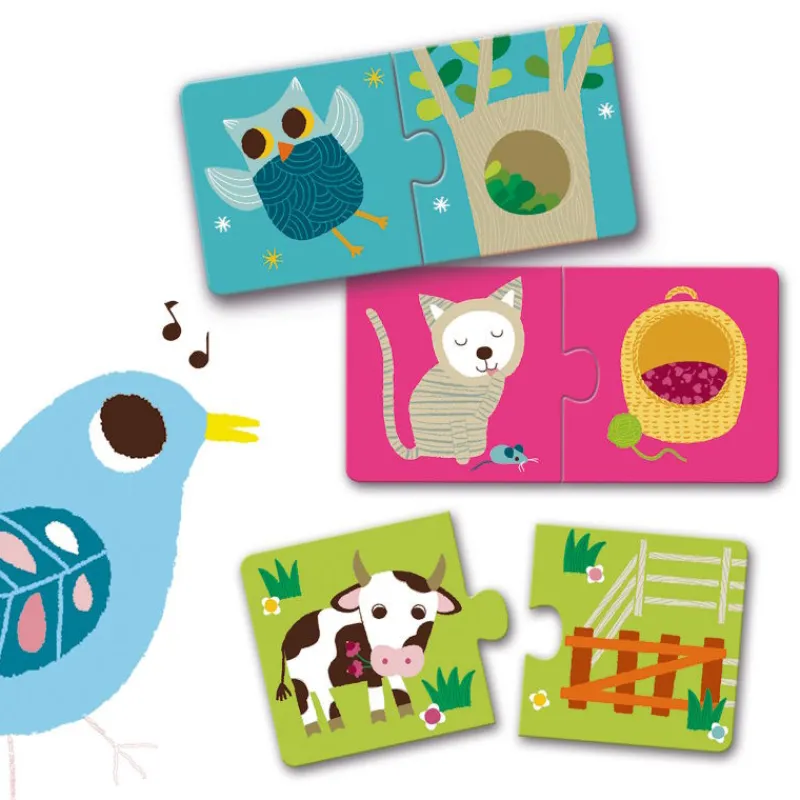 Djeco 10 puzzles duo "Habitat des animaux" 8164<Enfant Puzzle Djeco | Puzzles Dès 2 Ans: 2, 12 Et 24 Pcs