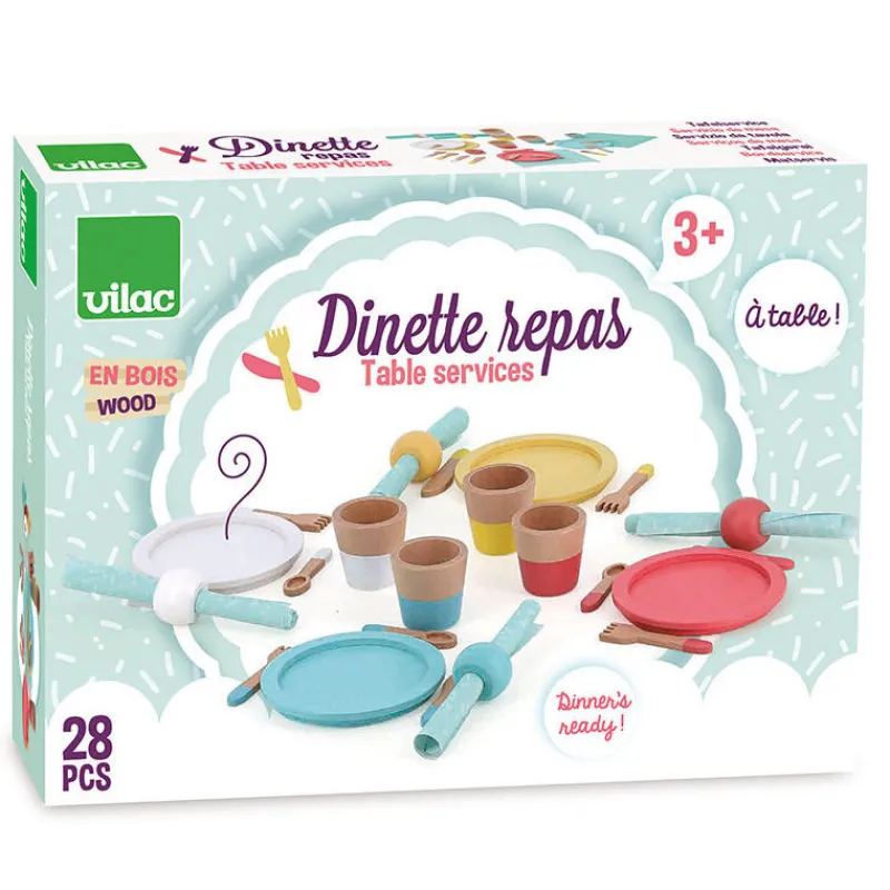 VILAC Repas du déjeuner, dînette en bois 8178< Jouets Cuisine, Dînette