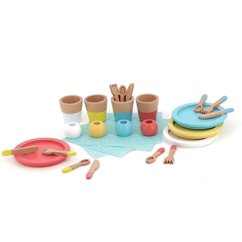 VILAC Repas du déjeuner, dînette en bois 8178< Jouets Cuisine, Dînette