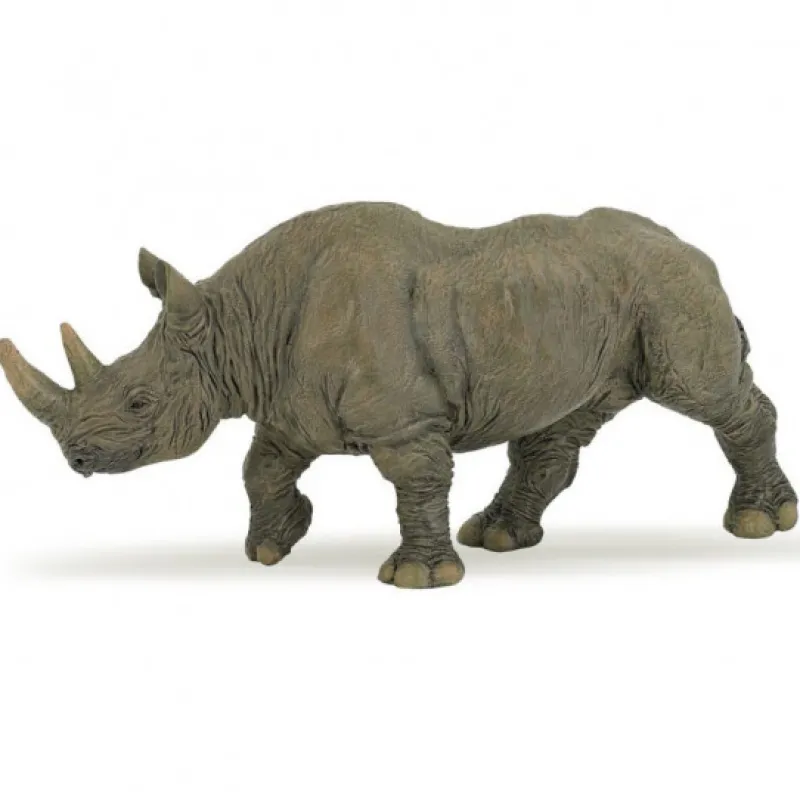 Papo Rhinocéros noir 50066, figurines animaux sauvages< Figurines Papo | Ferme En Bois, Centre Équestre Et Zoo