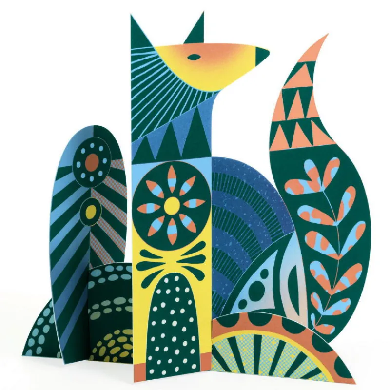 Djeco Sculptures à gratter "Animaux folk" 9708< Cartes À Gratter