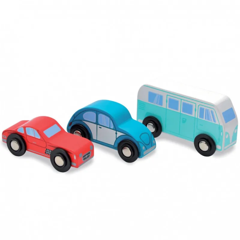 Papo Set de 3 petites voitures en bois 60510< Jouets Garage, Voitures