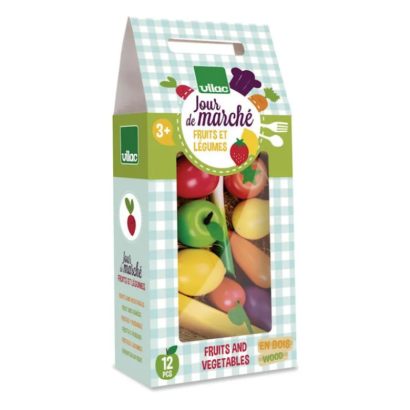 VILAC Set de fruits et légumes 'jour de marché' 8103< Jouets Cuisine, Dînette