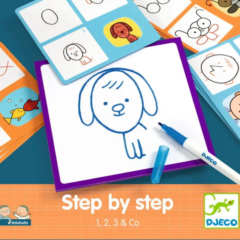 Djeco STEP by STEP "1, 2, 3 & Co" 8327< Dessin, Peinture, Coloriage | Jeux De Société