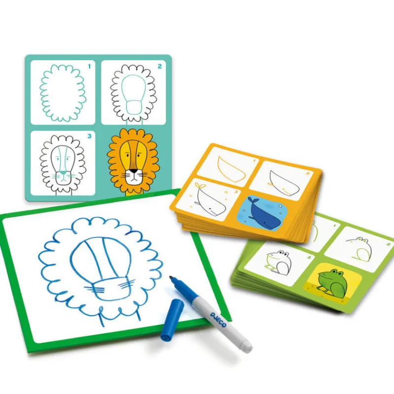 Djeco STEP by STEP "Animo & Co", construire une image 8319< Dessin, Peinture, Coloriage | Jeux De Société