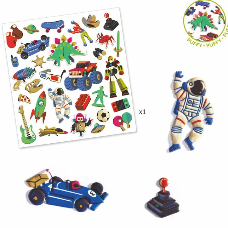 Djeco Stickers en volume 'Retro toys' 9263< Autocollants Et Décalcomanies