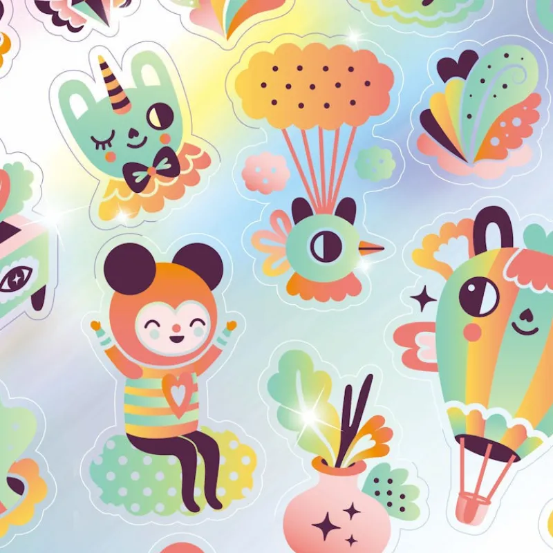 Djeco Stickers iridescents 'Lovely rainbow' 9264< Autocollants Et Décalcomanies