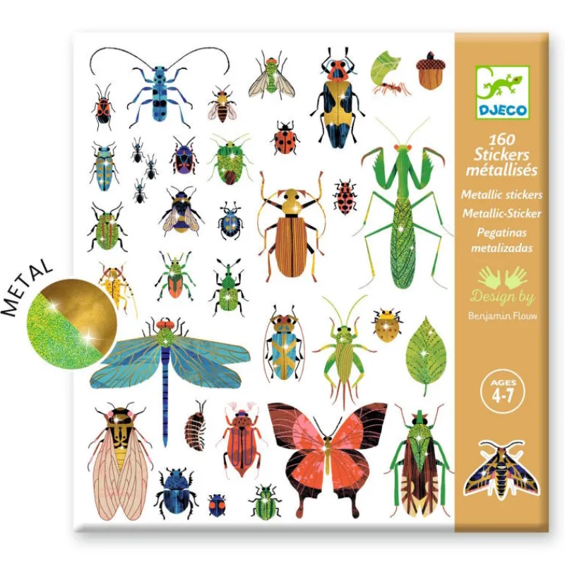 Djeco Stickers métallisés "Microcosmos" 9282< Autocollants Et Décalcomanies