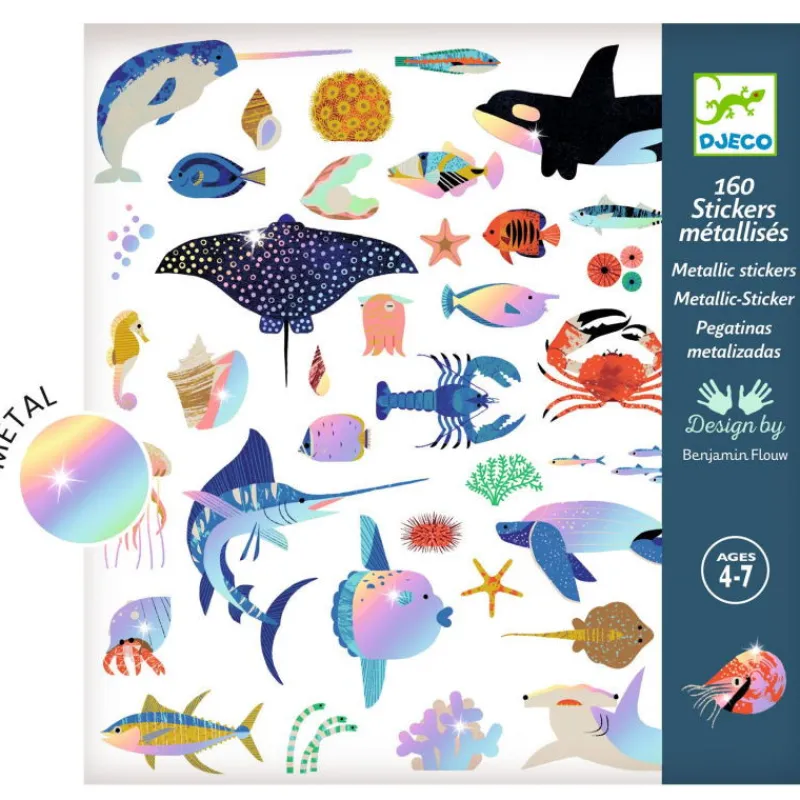 Djeco Stickers métallisés "Océan" 9278< Autocollants Et Décalcomanies