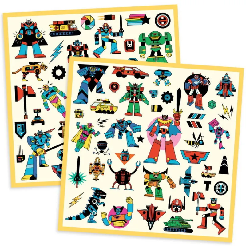 Djeco Stickers métallisés "Robots" 9276< Autocollants Et Décalcomanies