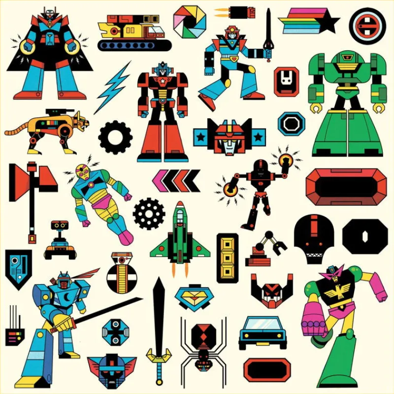 Djeco Stickers métallisés "Robots" 9276< Autocollants Et Décalcomanies