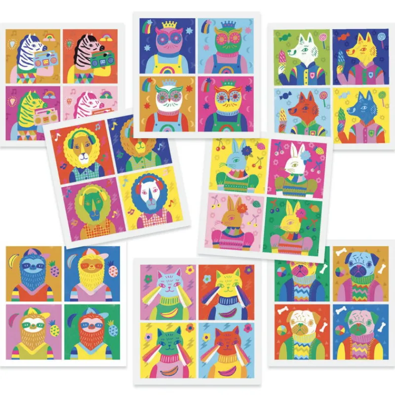 Djeco Stickers "Totally pop" 9371 inspired by Andy Warhol< Autocollants Et Décalcomanies | Djeco Inspired By