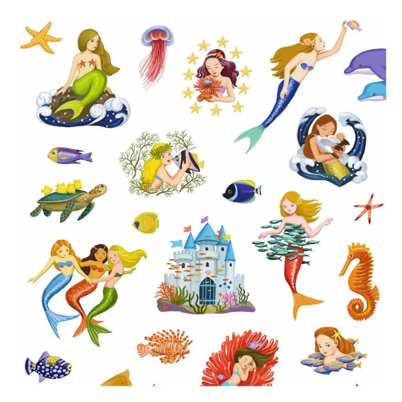 Djeco Stickers Sirènes 8885< Autocollants Et Décalcomanies