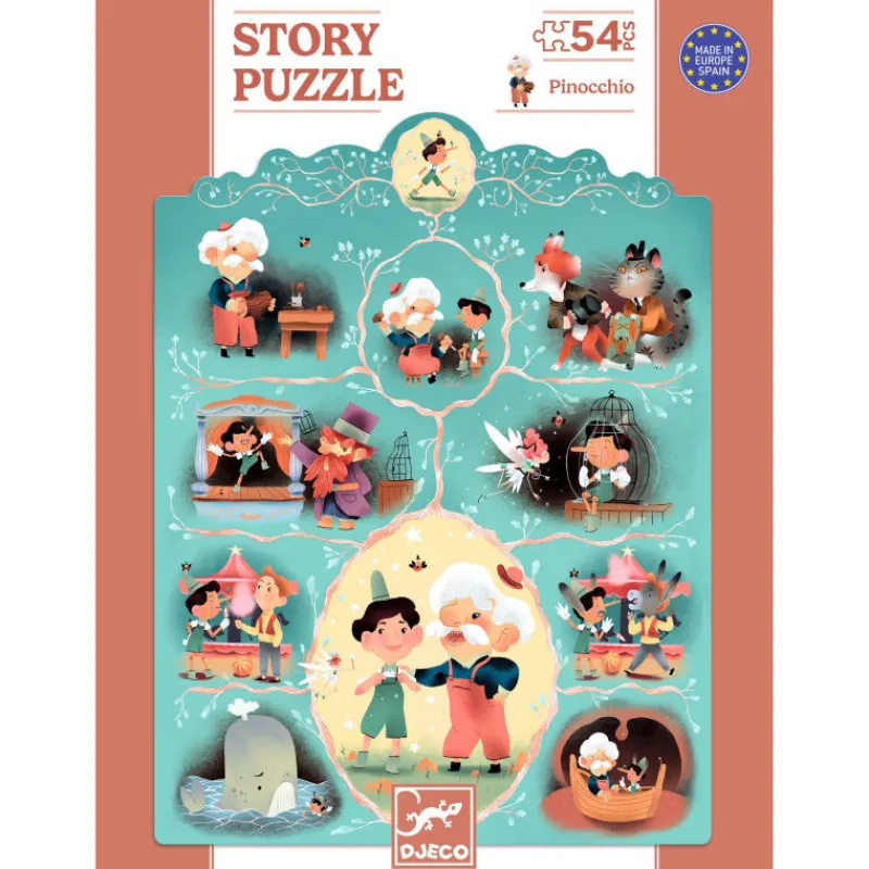Djeco Story puzzle Pinocchio 54 pcs 7052<Enfant Puzzles Et Jeux Djeco | Puzzle Djeco