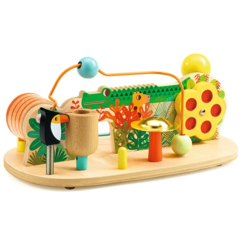 Djeco Table d'activités "Multi Sound" - Jouet d'éveil sonore en bois 6295< Jouets À Encastrer, Empiler | Jouets D'éveil, Hochets