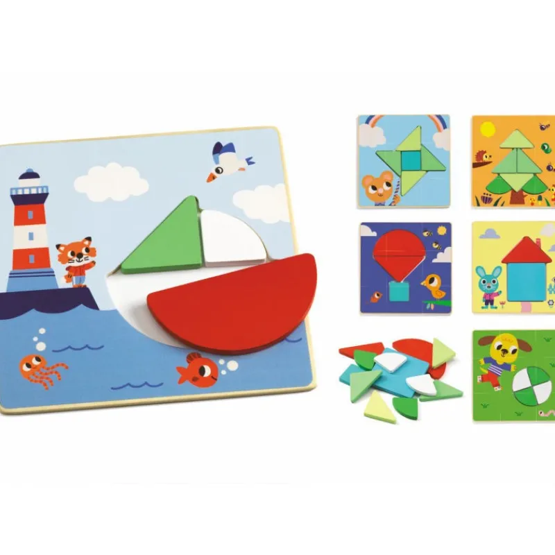 Djeco Tangramini, tangram pour les petits 1672<Enfant Puzzle Djeco | Puzzles Dès 2 Ans: 2, 12 Et 24 Pcs