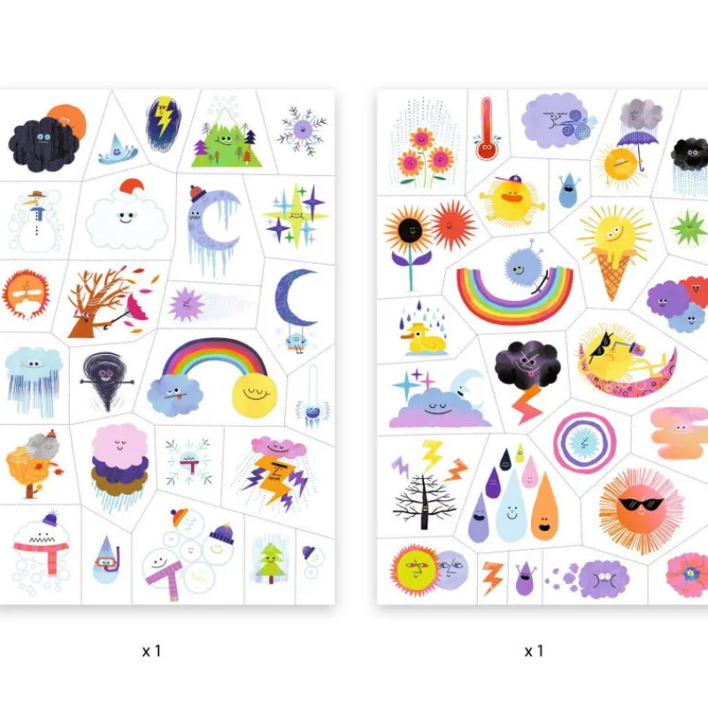 Djeco Tatouages 'Emojis météo' 9613<Enfant Tatouages Enfants, Maquillage