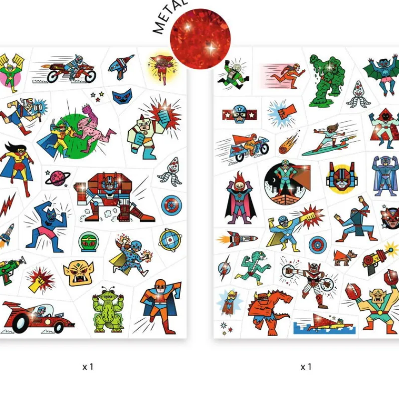 Djeco Tatouages 'Heroes vs villains' 9614<Enfant Tatouages Enfants, Maquillage