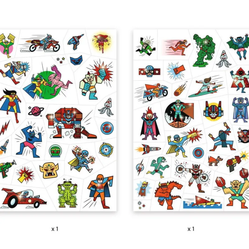 Djeco Tatouages 'Heroes vs villains' 9614<Enfant Tatouages Enfants, Maquillage