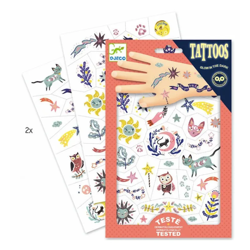 Djeco Tatouages phosphorescents 'Sweet dreams' 9592<Enfant Tatouages Enfants, Maquillage