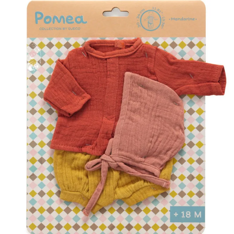 Djeco Tenue Mandarine, vêtement de poupée POMEA de 7896< Poupées, Peluches