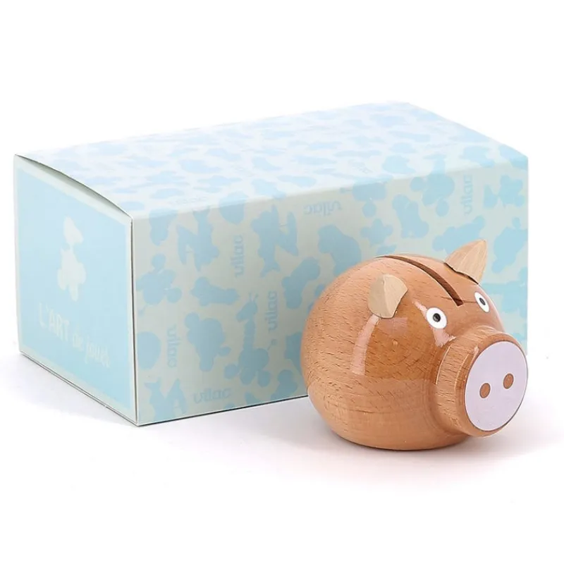 VILAC Tirelire cochon 'bois naturel' 5129<Enfant Décoration Enfants | Jouets Vilac Fabriqués En France