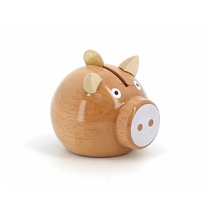 VILAC Tirelire cochon 'bois naturel' 5129<Enfant Décoration Enfants | Jouets Vilac Fabriqués En France