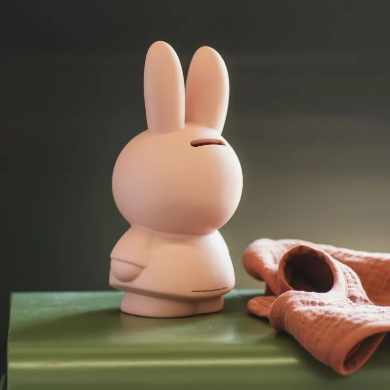 Peluches Miffy & Snoopy Tirelire Miffy - Atelier Pierre Junior - 19cm - Rose poudré<Enfant Décoration Enfants
