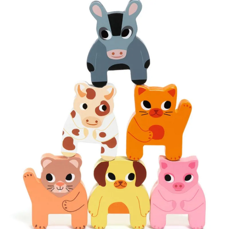 Djeco Trainimo Ferme 6317< Jouets Cubes En Bois | Jouets À Tirer, À Pousser