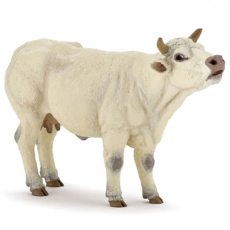 Papo Vache charolaise meuglant, figurine 51158< Figurines Papo | Ferme En Bois, Centre Équestre Et Zoo