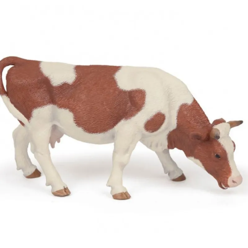 Papo Vache simmental broutant, figurine 51147< Figurines Papo | Ferme En Bois, Centre Équestre Et Zoo