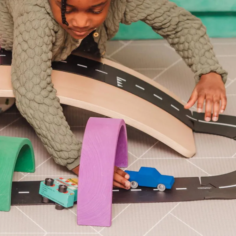Waytoplay Toys Voiture en bois Waytoplay bleue "Back and Forth"< Circuits De Routes Waytoplay | Jouets Garage, Voitures