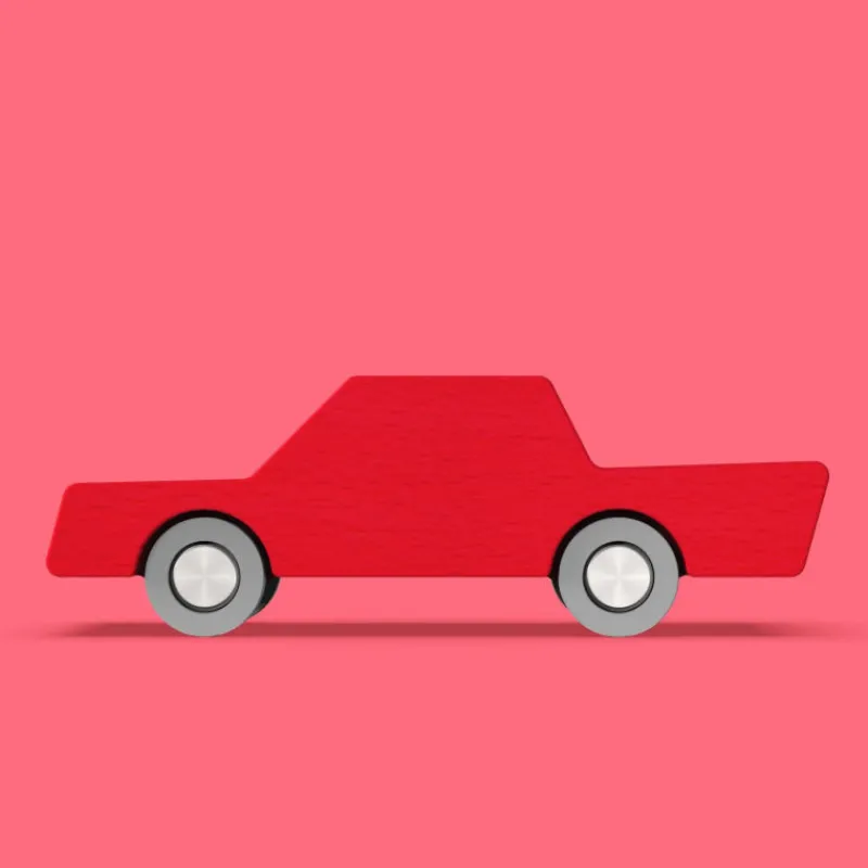 Waytoplay Toys Voiture en bois Waytoplay rouge "Back and Forth"< Circuits De Routes Waytoplay | Jouets Garage, Voitures
