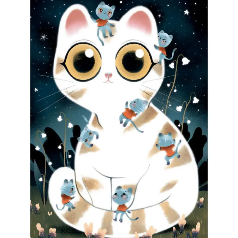 Djeco WIZZY' PUZZLE "chats câlins" 50 pcs 7021<Enfant Puzzle Djeco | Puzzles Dès 5 Ans, 54 Pcs
