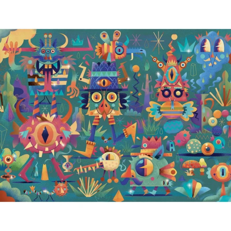 Djeco WIZZY' PUZZLE "la fête des monstres" 50 pcs 7020<Enfant Puzzle Djeco | Puzzles Dès 5 Ans, 54 Pcs