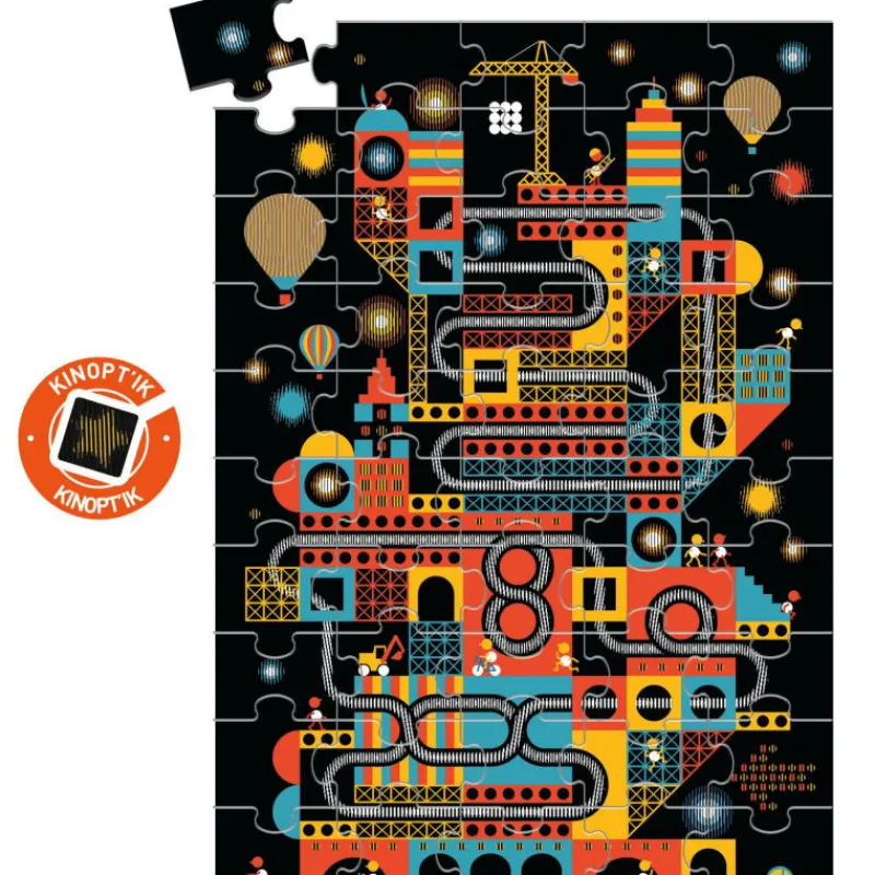 Djeco WIZZY' PUZZLE "la ville animée" 100 pcs 7032<Enfant Puzzle Djeco | Puzzles Dès 6 Ans, 100 Pcs