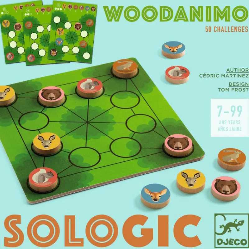 Djeco WOODANIMO Jeu Sologic de 8587< Jeux De Société