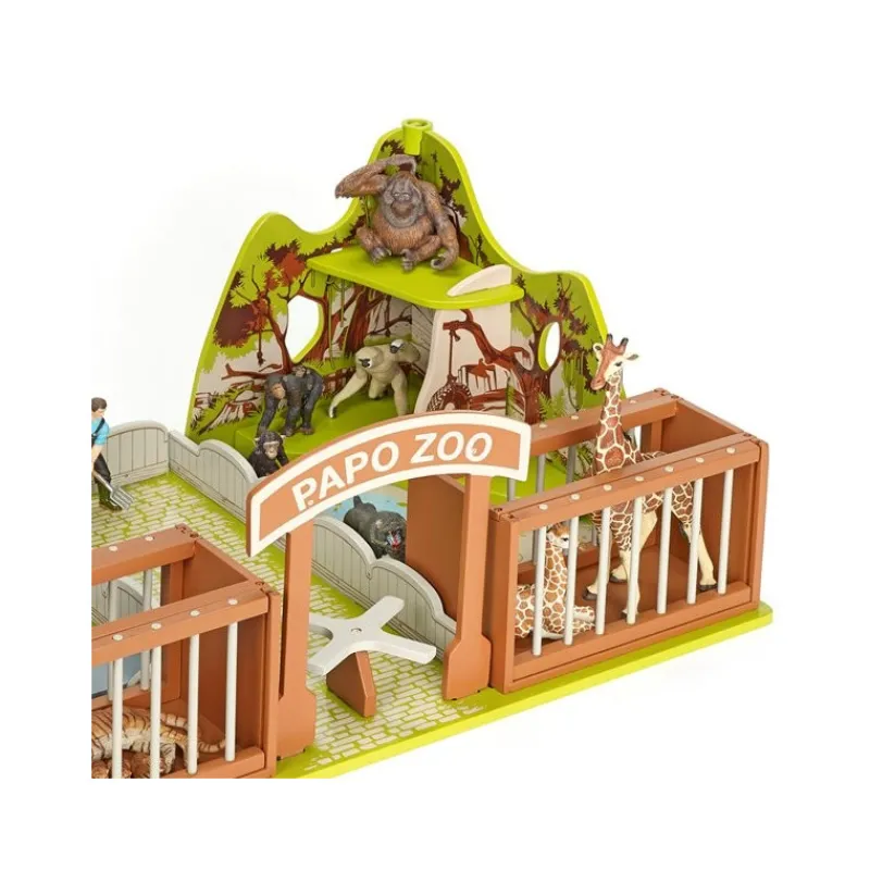 Papo Zoo 60107< Ferme En Bois, Centre Équestre Et Zoo